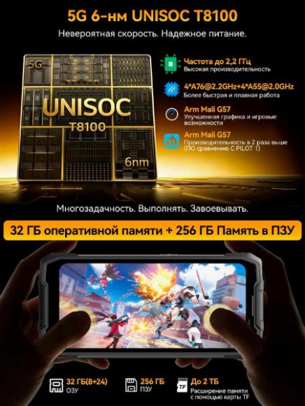 Смартфон Blackview Oscal Pilot 5 8/256Gb Black